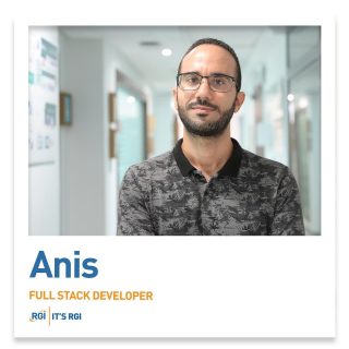 Anis Dhaouefi joined our Tunisian team exactly two years ago, when in November 2020 he started working at RGI as a Full Stack Developer.
 
He likes his job because it is dynamic and offers him the opportunity to develop his skills by focusing on different activities, while working in a great working environment full of flexibility and support between colleagues.
 
In his free time, he enjoys playing videogames on his computers, watching football matches and TV series, and also organising adventures with his colleagues.
 
#RGIGroup #RGITunisia #RGIPeople #ITSRGI #fullstackdeveloper #flexibility #teamwork
